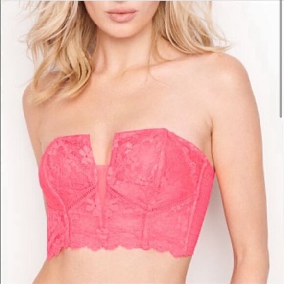 NWT Victoria's Secret Dream Angels Neon pink Lace Corset Size XS - Picture 1 of 7